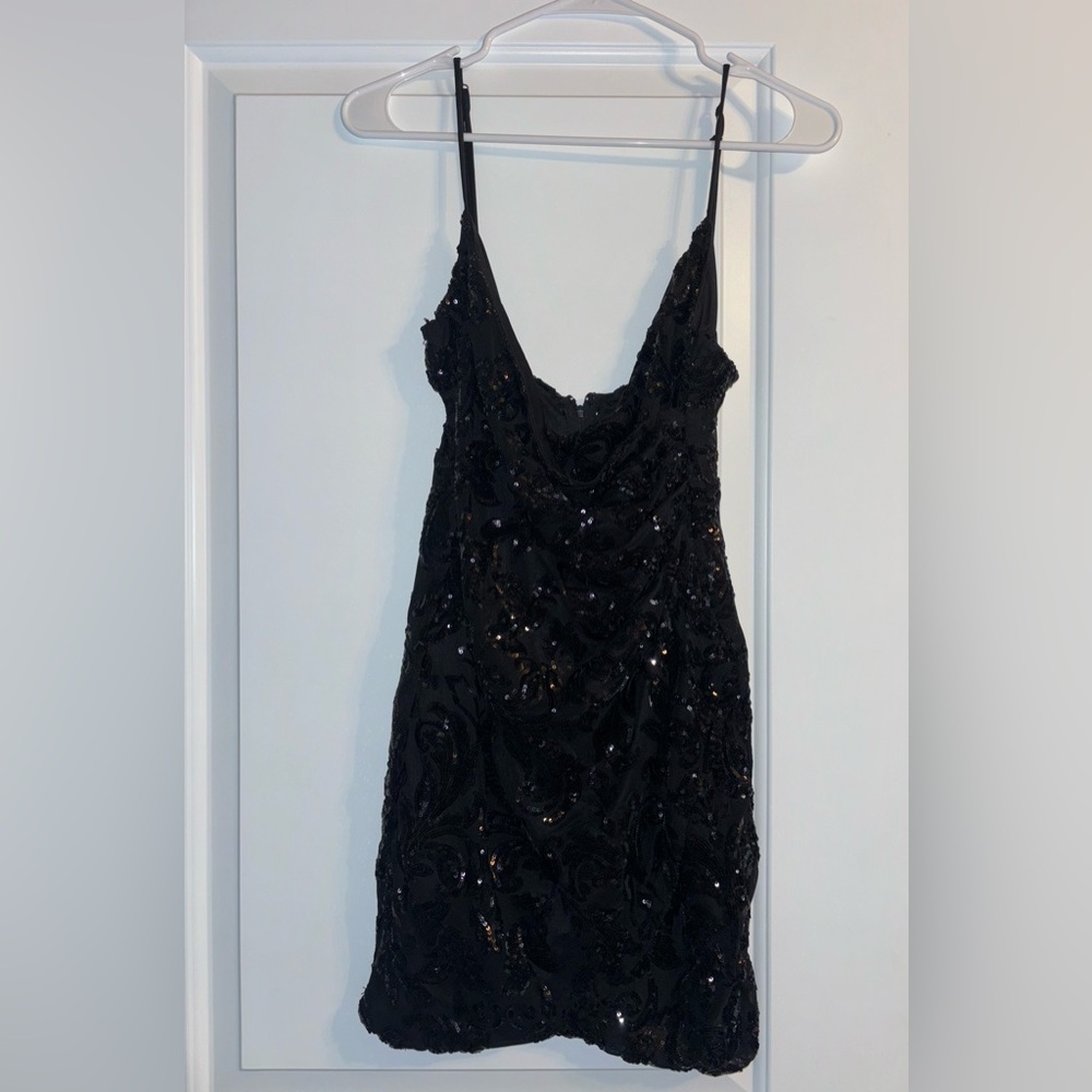 Black Sequence Homecoming Dress
